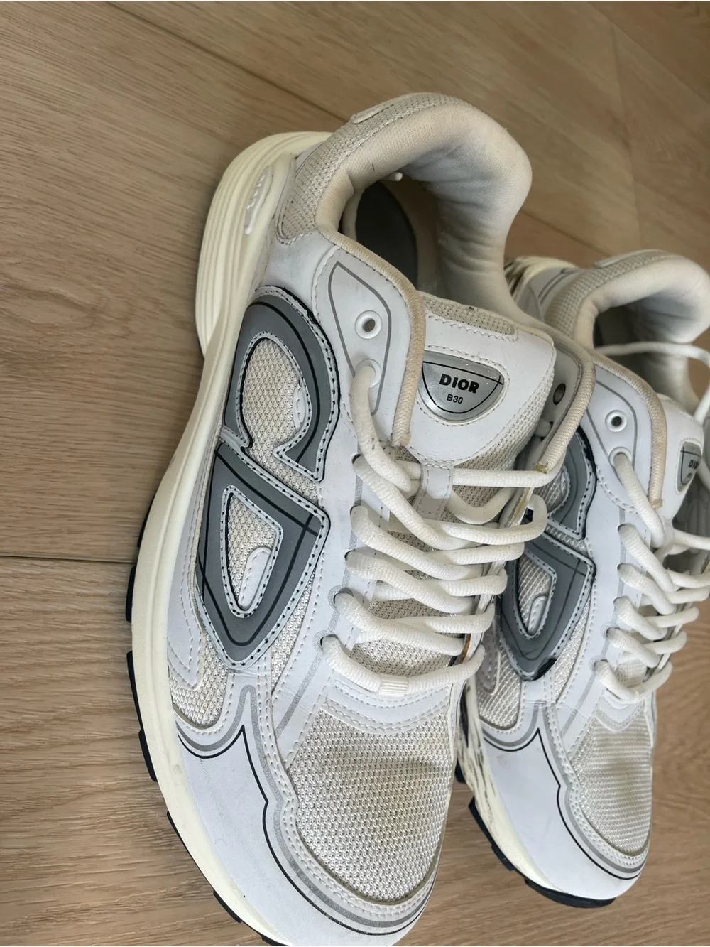 Dior B30 Men's White and Gray Athletic Sneakers